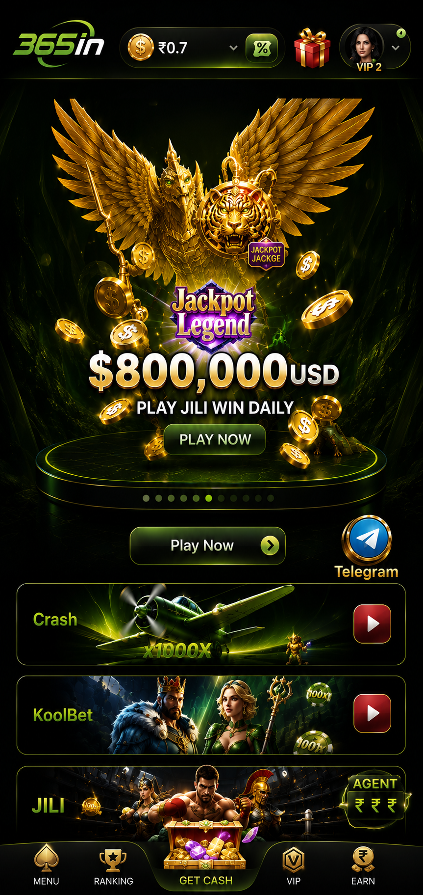365in — India's premium real-money gaming app with 100+ games